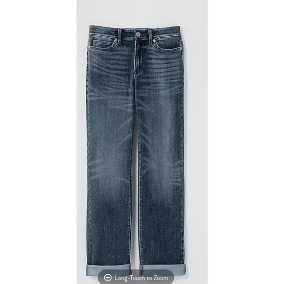 J Jill The Boyfriend Jeans women's 14 Blue Denim straight leg ankle - Picture 6 of 6